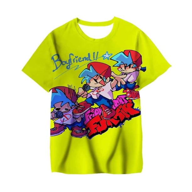 Viernes noche Funkin 3D niños camiseta Streetwear niño niña Hip Hop Tops camiseta moda bebé niños divertido verano manga corta ropa 6T Gao Jinjia LED