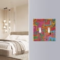 thumbnail image 4 of Yayeee Toggle Light Switch Wall Plate 2-Gang 4.56"x4.48" Decorative Outlet Cover, Art City, 4 of 7