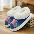 thumbnail image 3 of Psesaysky Cartoon Axolotl Whale Print Slippers for Women Indoor Non-Slip, Fuzzy Slipper with Thick Sole, Winter Warm House Shoes, Cozy Gifts for Women, Size 9-10, 3 of 7