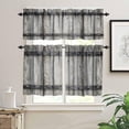 thumbnail image 5 of Wooden Barn Doors Valance Curtain Wood Rustic Farm Farmhouse Country Retro Western Rod Pocket Valance Window Treatments Short Curtains for Kitchen Living Room 54x18 Inch + 27x36 Inch X 2, 5 of 5