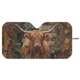 thumbnail image 3 of Xixirimido Windshield Sunshade for Car Foldable Front Window Cover Sun Shade Sun Visor Block UV Rays Universal Fit Automotive Accessories, American Flag Highland Cattle Leaves, 3 of 8