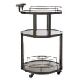 thumbnail image 3 of Safavieh Tio 3 Tier Modern Glam Round Bar Cart with Wine Rack, 3 of 8