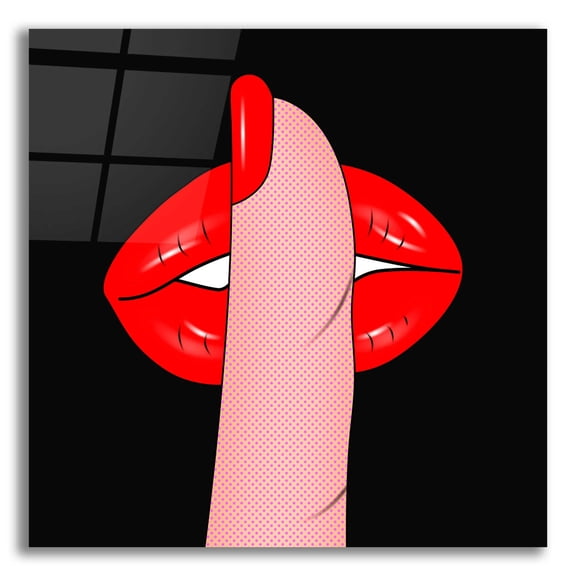 Epic Art 'Shush' by Mark Ashkenazi, Acrylic Glass Wall Art, 12"x12"