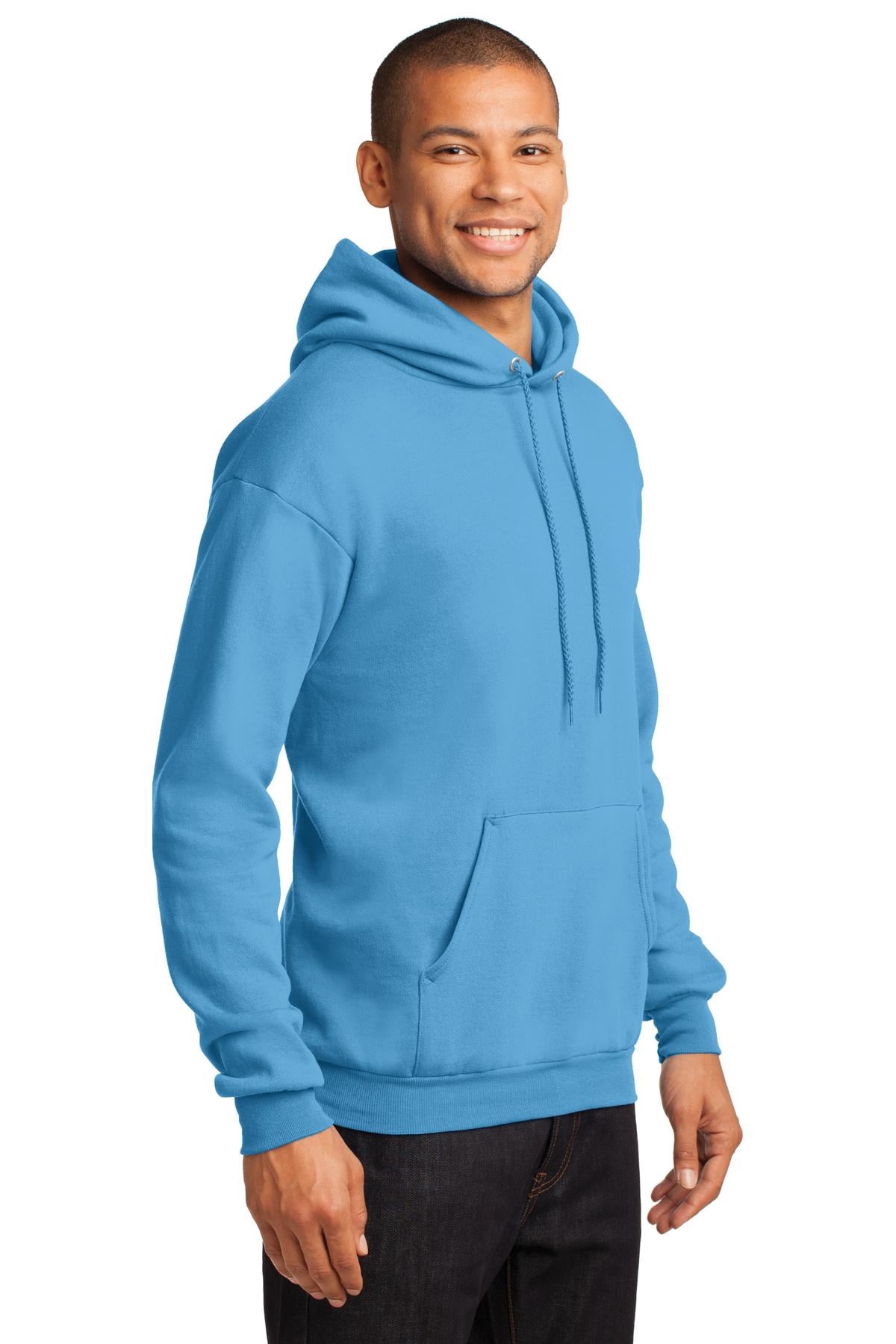 Port & Company Core Fleece Pullover Hooded Sweatshirt-3XL (Aquatic Blue)
