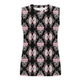 thumbnail image 3 of Pounoo Débardeurs pour Femmes Imprimé Floral Sans Manches Col Rond Coupe Ample Respirant Extensible Pulls Décontractés Blouses Quotidiennes Style Vacances Cadeau, 3 of 6