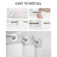thumbnail image 6 of No Hook Shower Curtain Set with Snap in Liner, Abstract Gradient Stripe Lines Waterproof Bathroom Curtain with See Through Top Window, Black Gray White Double Shower Curtains for Bathtub, 6 of 9