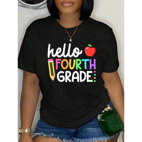 Hello Fourth Grade Team 4th Grade Back to School Teacher T-Shirt