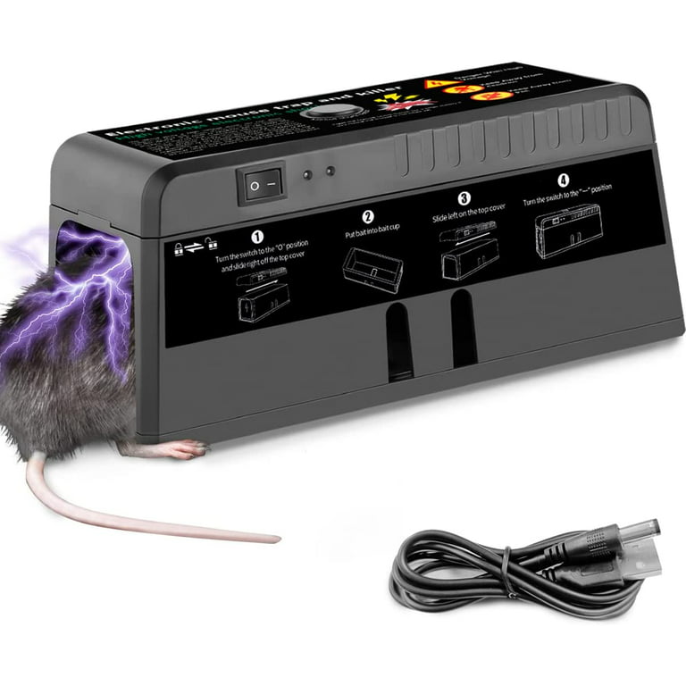  Ebung Electric Mouse Trap and Rat, Rodent, Chipmunk Zapper  That Work— Instant and Humane Rodent Mice Killer – Powerful 7000 V  Electrical Beam – Mess-Free Operation – Works Safe and