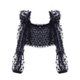 thumbnail image 1 of xiaxaixu T-Shirt Mode pour Femmes, Blouse à Manches Longues, Crop Top Transparent, 1 of 6