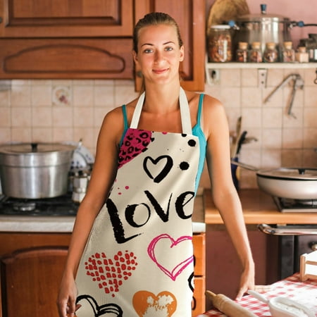 

Mittory 1pc Parent adult the Family Kitchen Valentine s Day Print Linen Family Aprons