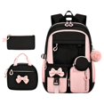 thumbnail image 5 of Weebloom Bow School Backpack With Lunch Box Pencil Case For Kids Girls Cute 3Pcs School Bags Set Three Piece Daypack Large Bookbag Elementary Middle High School Pink, 5 of 5