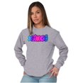 thumbnail image 4 of XOMG POP Neon Glow Rainbow Logo Women's Long Sleeve T Shirt Brisco Brands S, 4 of 6