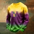 thumbnail image 6 of CONZONE Carnival Mens T-Shirts Long Sleeve Mardi Gras T Shirts for Men Casual Crew Neck Gradient Color Lightweight Tees Soft Cozy Tops, 6 of 6