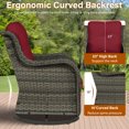 thumbnail image 3 of DREAMSIDEA 3PCS Outdoor Wicker Swivel Glider Sets,Rattan Outdoor Rocking Chairs, Patio Swivel Bistro Furniture Sets with Table for Backyard, Red, 3 of 8