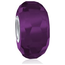 Bling Jewelry Womens Translucent Murano Faceted Glass Charm Bead with Sterling Silver Core