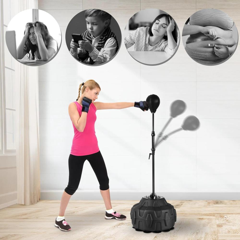 AIHOME Punching Bag for Adults Height Adjustable Floor Punching Bag Speed Ball Floor Standing Boxing Equipment for Fitness Training Home Gym intensely