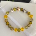 thumbnail image 2 of Sterling Silver 925 Yellow Dragon Veins Agate  Citrine ,Porcelain Beaded Bracelet, 2 of 5
