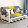 thumbnail image 3 of Sofá cama plegable moderno con tapicería de tela, muebles de apartamento, marco de Metal extensible para sala de estar, comedor, uso en Hotel, 3 of 4