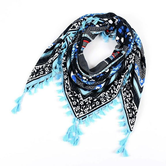 LIJCC Boho Women'S Scarf Ethnic Style Knotted Tassel Scarf Jacquard Large Square Scarf Women Printing Button Shawl Scarf Women Fashion Scarf Ethnic Tie Tassel Scarf Large Scarf