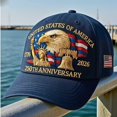 thumbnail image 4 of 1776-2026 United States 250th Anniversary Hat, Eagle & Liberty, U.S. Embroidered Patch Cap, 4 of 6