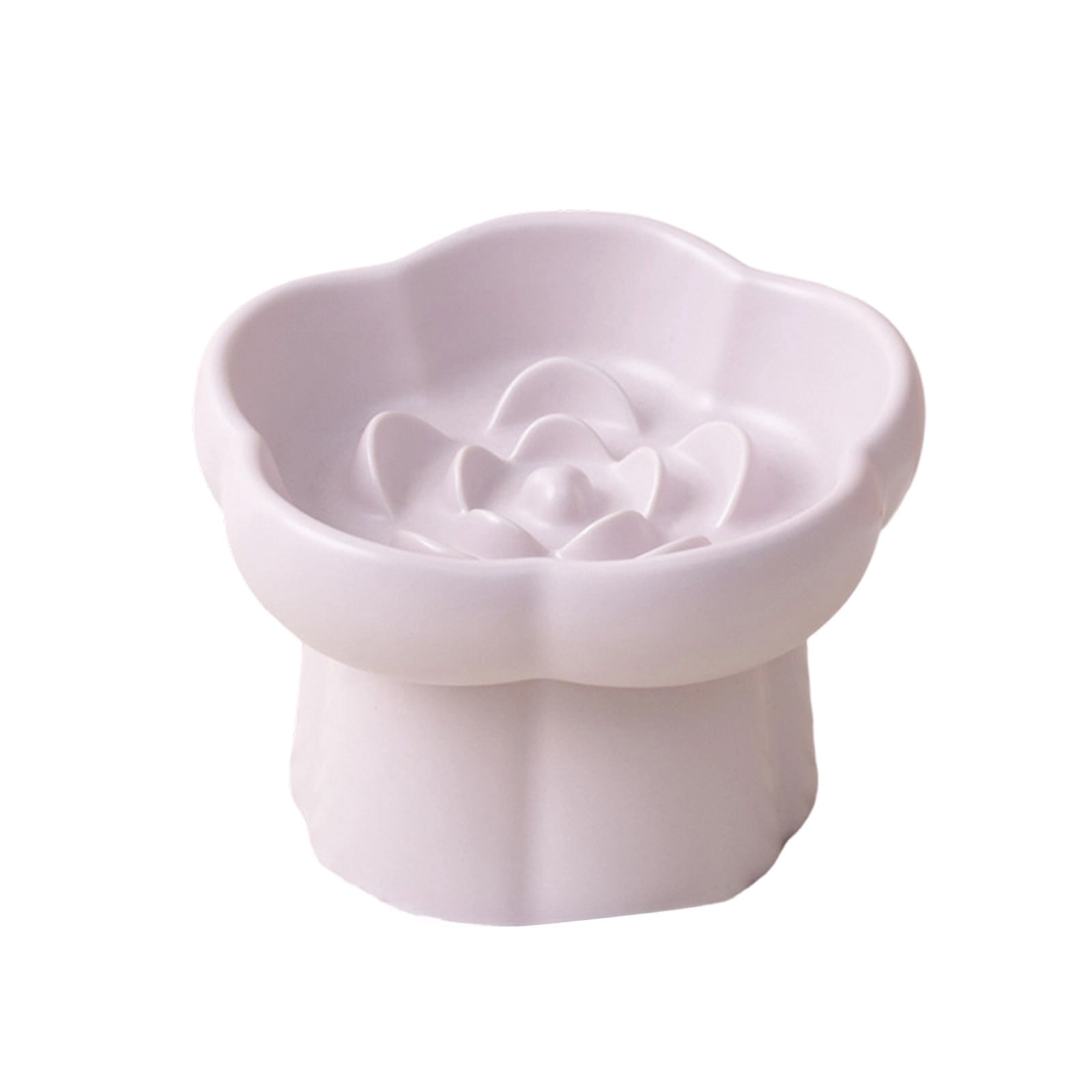 Ceramic Elevated Slow Feeder Cat Bowl, Pet Slow Feeding Bowl, Non Slide, Pup Bowl Small Dogs Kitties Slow Food, Easy to Clean, for Indoor Cats and Small Dogs