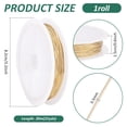 thumbnail image 5 of 24K Gold Plated Copper Wire 24 Gauge Golden Copper Wire 0.5mm Jewelry Wire Craft Beading Wire Tarnish Resistant Wire for DIY Crafts Jewelry Making Wrapping Sculpting 65.6 FT /21.8 Yards, 5 of 6