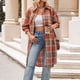 thumbnail image 5 of Camisa Chaqueta de otoño para mujer, abrigo informal con botones de manga larga, ajuste holgado, cuello en V, traje diario Kuymtek Naranja T M para Mujer, 5 of 6