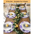 thumbnail image 4 of 13 Inch Round Placemats Set of 4, Purple Ombre Spring Floral Non Slip Heat Insulation PP Table Mats, Summer Botanical Flowers Washable Place Mats for Kitchen Dining Party Table Decor, 4 of 7