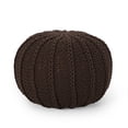 thumbnail image 7 of GDF Studio Agatha Modern Knitted Cotton Round Pouf, Brown, 7 of 7