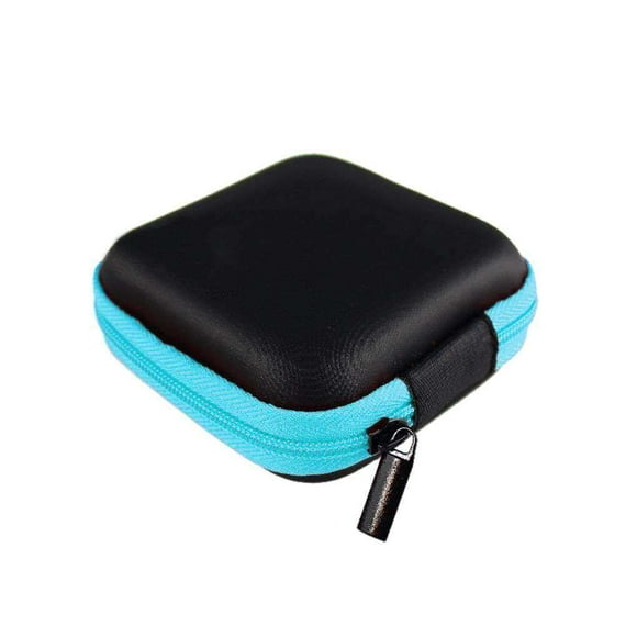 serony Headphone Bag Earphone Case Digital Package Colorfast Cycling Accessories Pack Leather Waterproof MP3 MP4 Mini Storage Bags Light blue