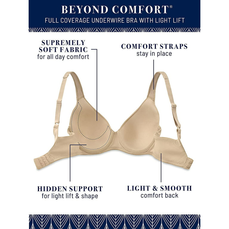 Women's Vanity Fair 75204 Beyond Comfort Full Coverage Underwire Bra (Sheer  Quartz 38C)