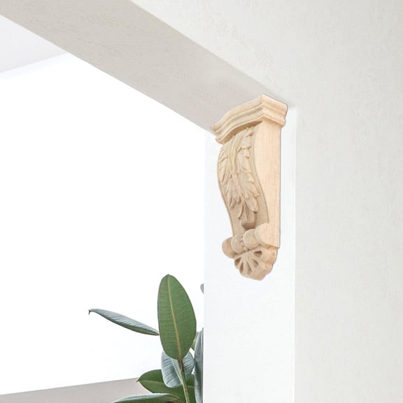STOBOK Light Brown Wooden Corbels for Home Decor Vintage European Style Decorative Accent Easy to Install 10.5x6.5x2.5