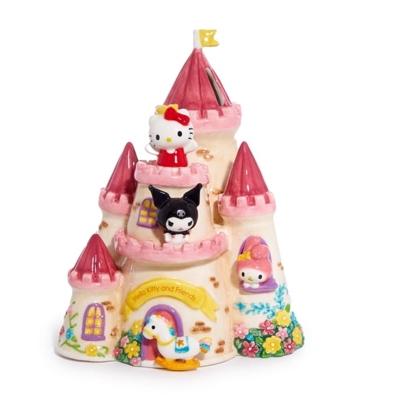 Blue Sky Clayworks Hello Kitty and Friends Castle Coin Bank, 8-inch Height, Holiday Decoration