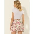 thumbnail image 4 of AllegK MinifalPaMujer Faldas Cortas Con Volantes Florales De Verano De CintuAlLindas Rosas M, 4 of 5