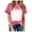 Hot Pink, variant on QENGING Summer Tops for Women 2023 Sashion Slim Loose Tiedye Crew Neck Short Sleeve T-Shirt