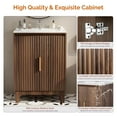 thumbnail image 6 of Ktaxon Fluted 24'' Bathroom Vanity Cabinet  without Sink Top, U - shaped Shelf, Walnut  (Only Cabinet), 6 of 10