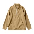 thumbnail image 4 of Quarter Zip Pullover Women Casual Mock Neck Sweatshirt Long Sleeve Half Zip Pullover Women Plus Size Loose Comfy Sweatshirts with Pockets Y2K Fashion Fall Winter Clothes, 4 of 5