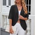 thumbnail image 3 of Alvivi Women's Cardigan Shrugs Batwing Sleeve Bolero Cropped Jacket Open Front Casual Tops Outerwear Black S, 3 of 6