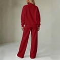 thumbnail image 4 of Rexolia Women’s Full Zip Relaxed Top & Wide Leg Pants Solid 2-Piece Active Set Wine XL, 4 of 4