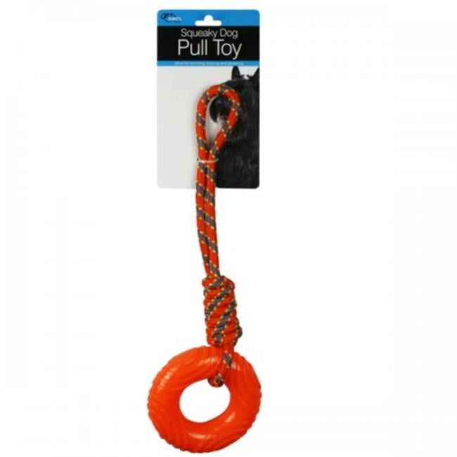 Bulk Buys KL23263 Rubber Ring With Rope Dog Pull Toy, Yellow Walmart