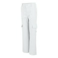 thumbnail image 5 of Women's Mid Waist Three Pocket Long Pants Casual Workwear Cargo Trousers White XXL Size, 5 of 6