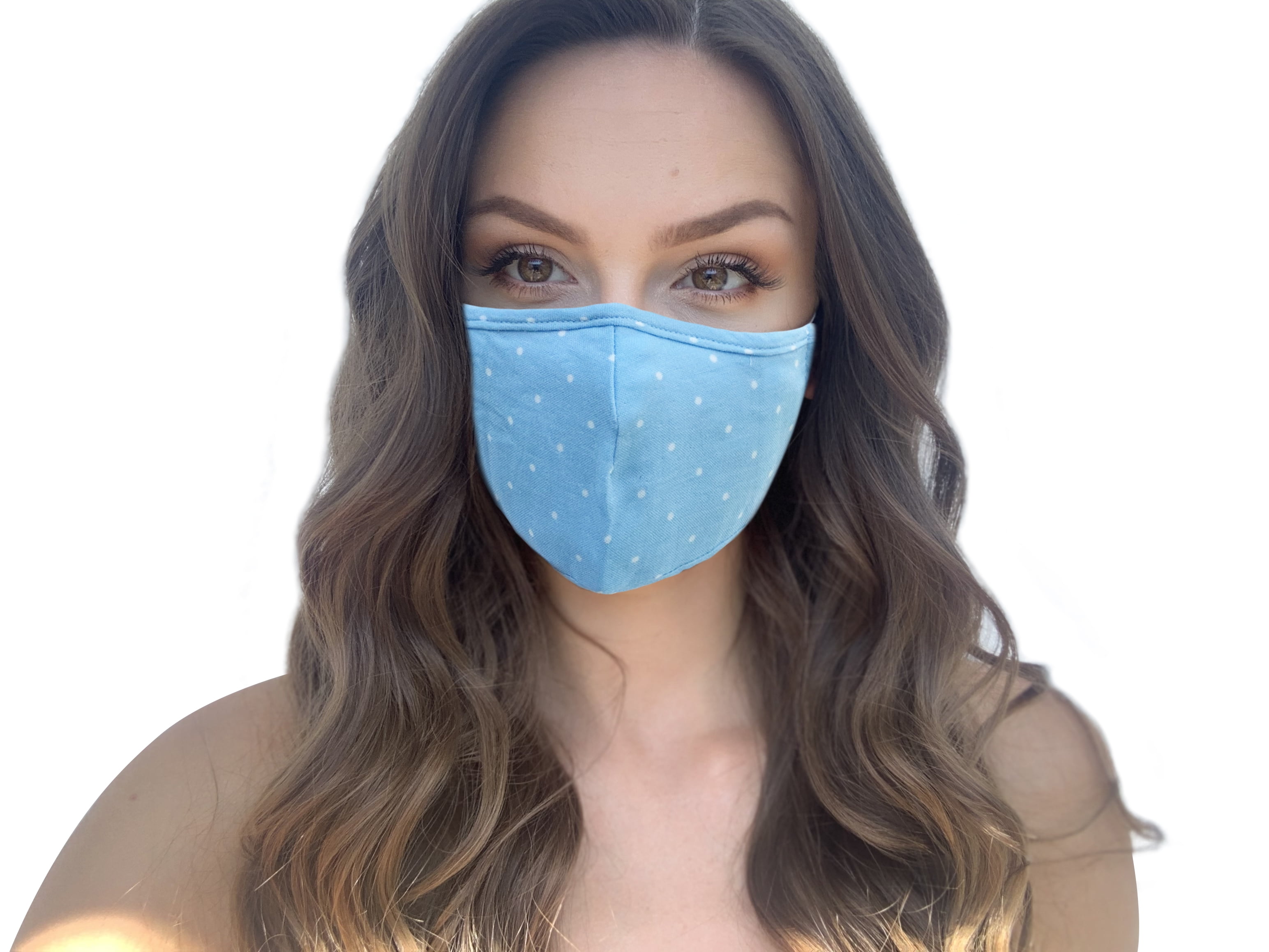 Polka Dots Women's Reusable Fashion Cloth Face Mask with Adjustable