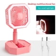 thumbnail image 5 of Ventilador eléctrico con ventilador de refrigeración personal de luz nocturna para estudiantes (rosa), 5 of 5