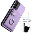 thumbnail image 5 of ELEHOLD for Samsung Galaxy S22 Ultra Wallet Case PU Leather Organ Card Slots Holders Magnetic Button Finger Ring Holder Stand Shockproof Full Protective Case,purple, 5 of 7