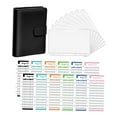 thumbnail image 1 of 6 s PU Leather Notebook Binder,Clear Plastic 8 Binder Pockets and 12 Expense 456, 1 of 9