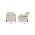 thumbnail image 2 of Maklaine Accent Arm Chair Metal Casters in Light Beige Finish, 2 of 17