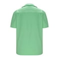 thumbnail image 5 of VBTAPA Mens Button Down Short Sleeve Shirt Casual Dress Shirt Untucked Summer Shirts with Pocket Prime Sales Green XL, 5 of 6