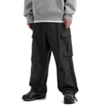 thumbnail image 2 of Men Wide Leg Cargo Pants Durable Twill Relaxed Fit Drawstring Outdoor Travel Trousers S-XL, 2 of 8