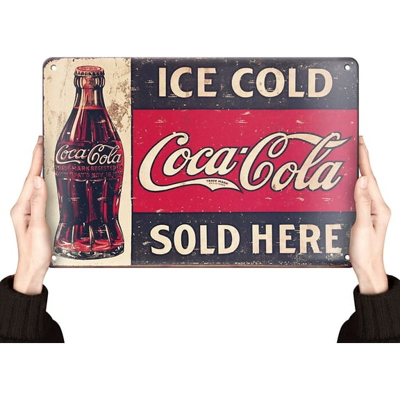 Coca Cola Signs | Metal Retro Sign Vintage Bar Cool Things Shop Room Decor | Funny Man Cave Wall Tin Sign Stuff Poster For Home House Coffee Garage Kitchen 12x8 Inch