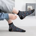 thumbnail image 2 of Rateoe Spaceships And Stars In Outer Space Pattern Quarter Crew Socks,Toe Seamed Ankle Socks,Cotton Cushioned Breathable Athletic Crew Sports Socks, 2 of 7